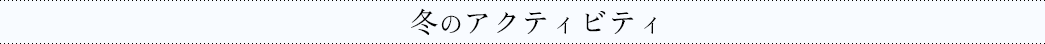 冬のアクティビティ